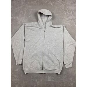 Vintage Lee Sturdy Sweats Zip Up Hoodie Mens XL Gray Made in USA Distressed